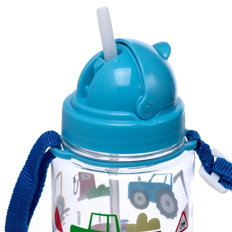 Bouteille d'eau pour enfants Ecozen 450 ml Flip Paille petits tracteurs