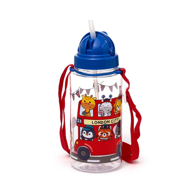 Ecozen Children's Water Bottle 450ml Flip Straw Adoramals London