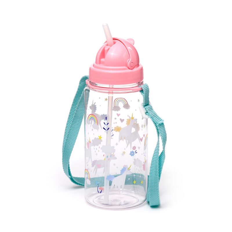 Bouteille d'eau pour enfants Ecozen 450 ml Flip Straw Unicorn Magic