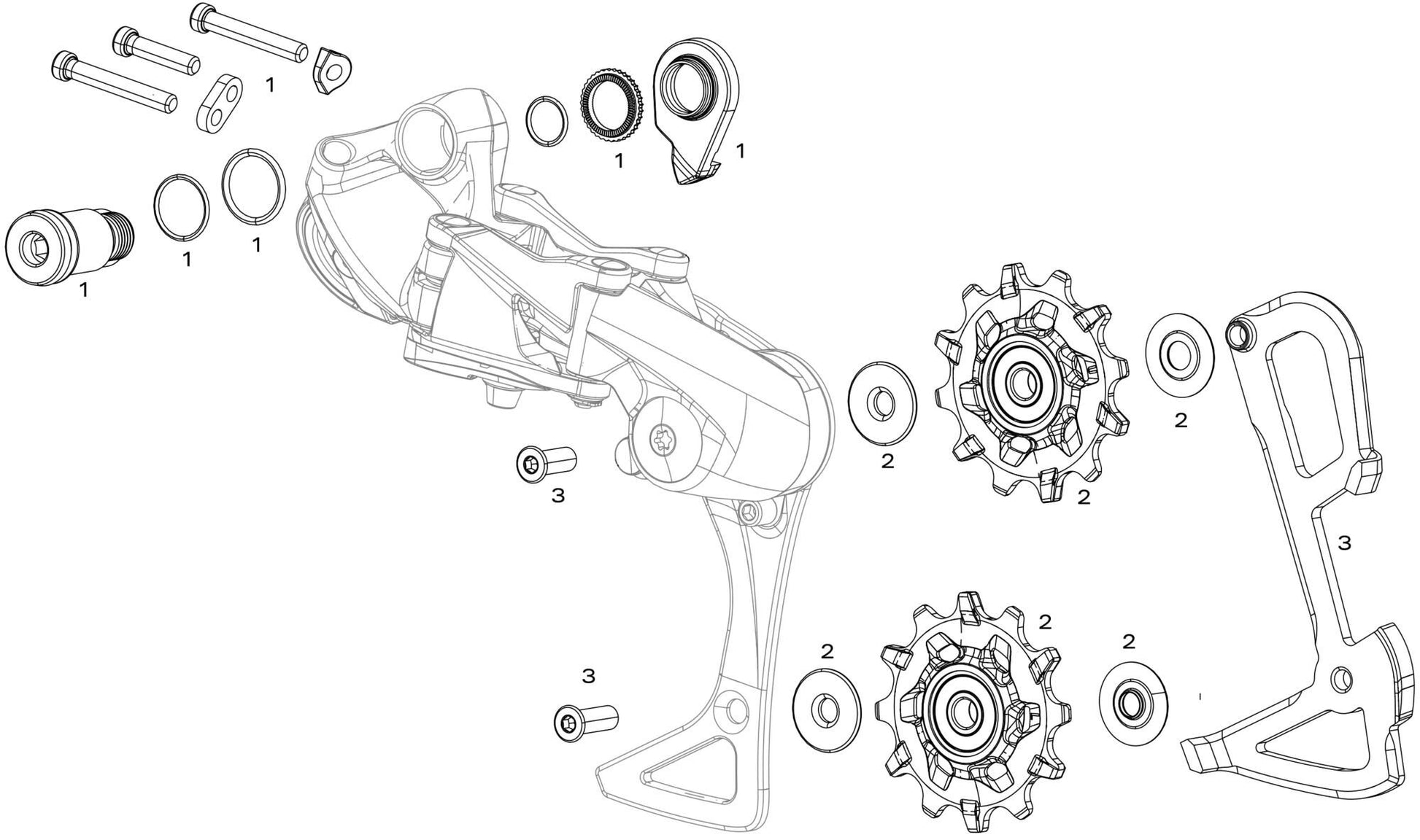 Déraille arrière SRAM. GX DH Medium A3