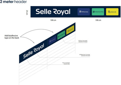 SELLE ROYAL SELLE Shelf Board 2 mètres avec logo et gammes de produits