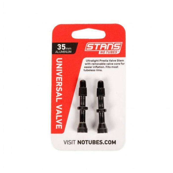 Tige de valve Stans Stan's aluminium (la paire) - universelle, presta - noire - 35mm