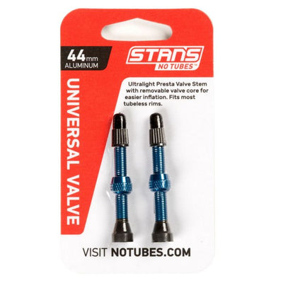 Tige de valve Stan's aluminium (la paire) - universelle, presta - bleue - 44mm