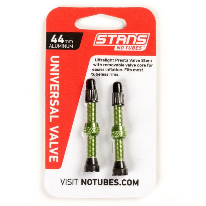 Tige de valve Stans Stan's aluminium (la paire) - universelle, presta - verte - 44mm