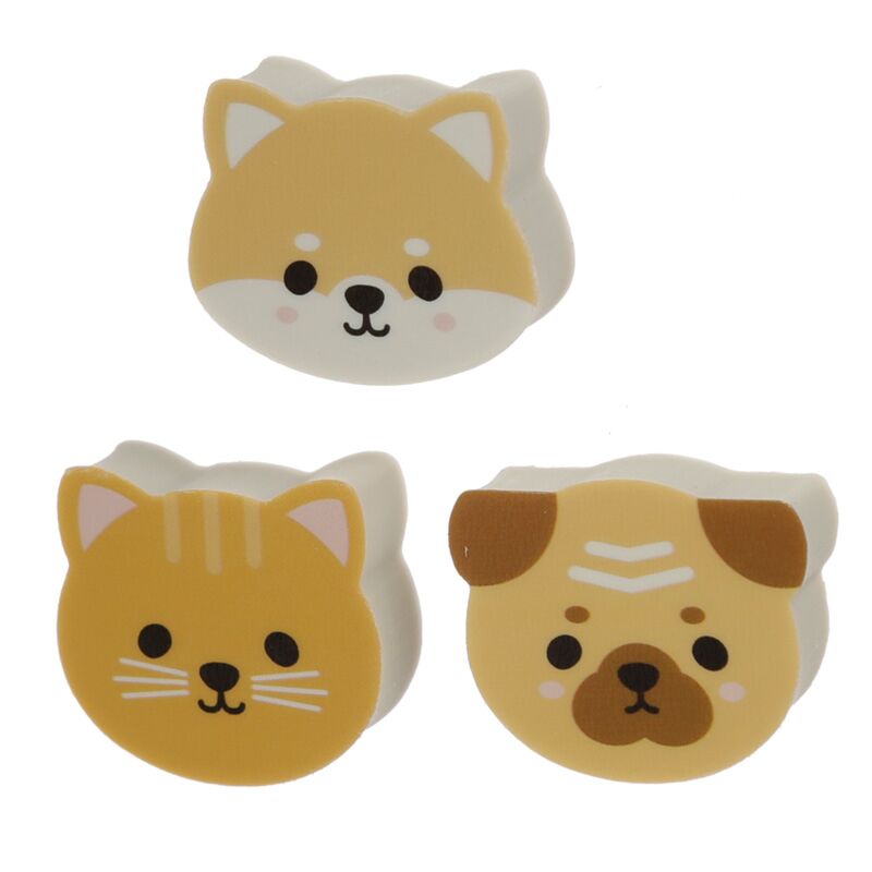 Ensemble de 3 adoramals pug kat shiba inu gummen