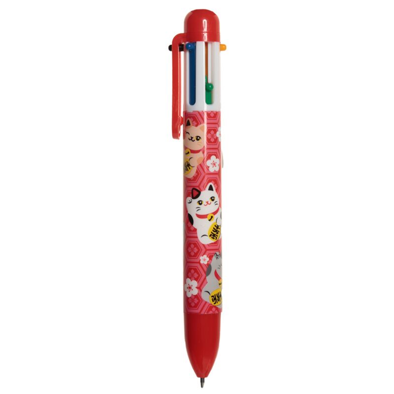 Maneki Neko Happiness Cat Cat Multi-Colord Pen (6 couleurs)