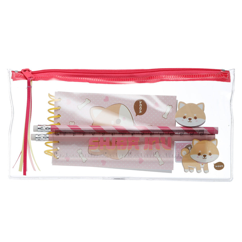Adoramals Shiba Inu Hond 7 pièces de 7 pièces se dérouler dans des stylos transparents Pennen