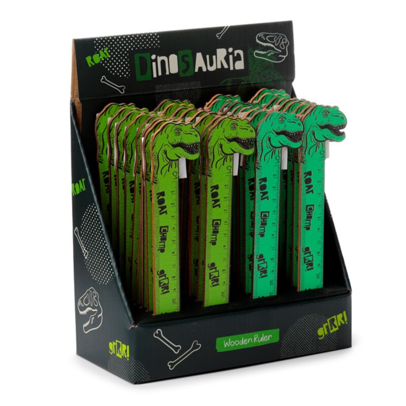Règle en bois en forme de dinosauria (15 cm)