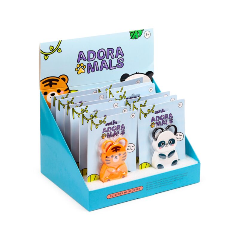 Adoramals Wild Animals Ciseaux pour enfants en porte-magnétique