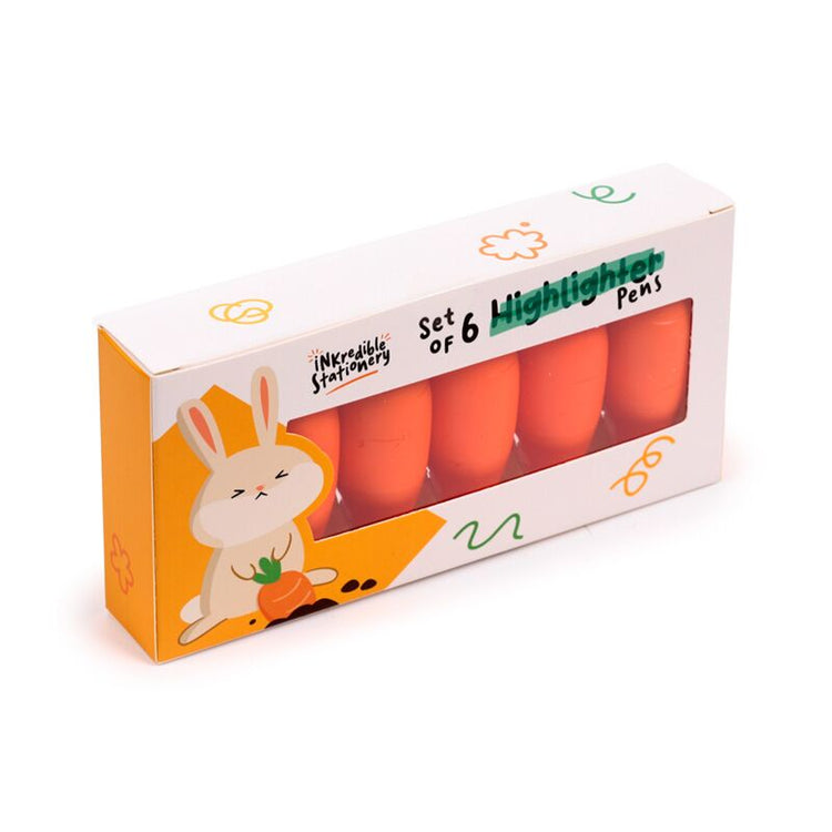 Ensemble de stylo de surligneur de carotte incectible de 6