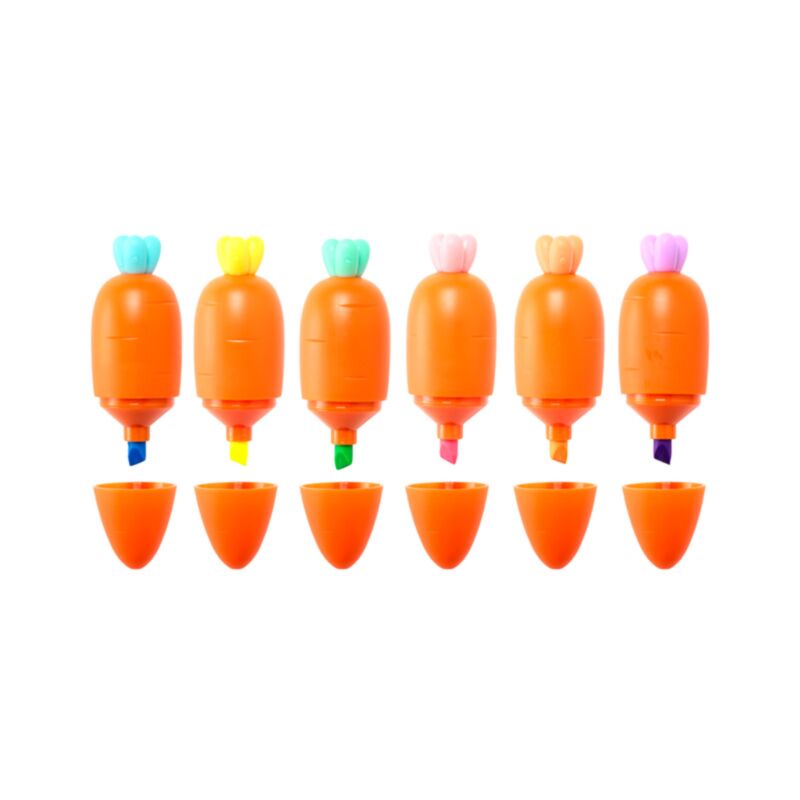 Ensemble de stylo de surligneur de carotte incectible de 6