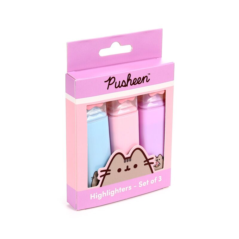 Lot de 3 surligneurs Pusheen le chat