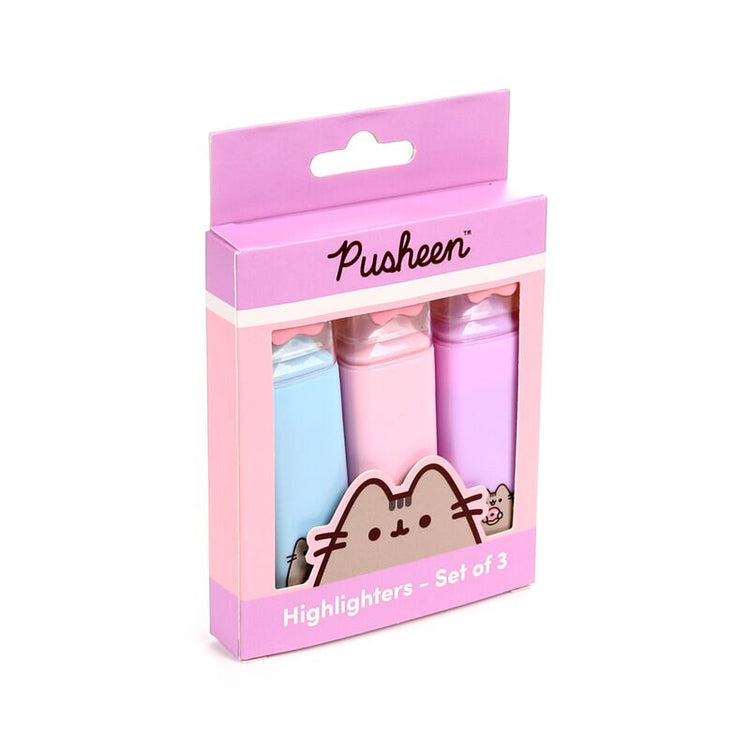 Lot de 3 surligneurs Pusheen le chat