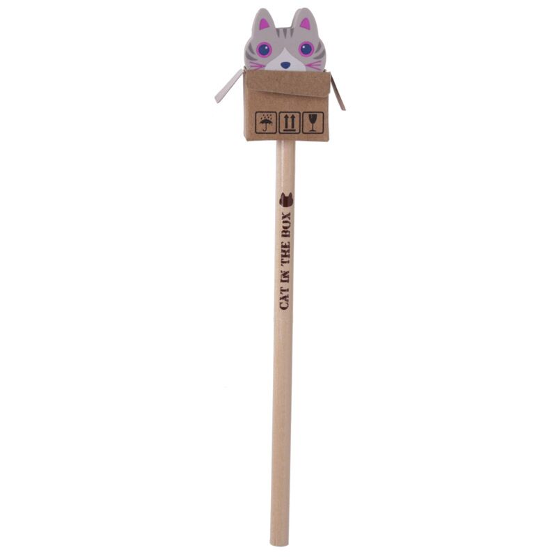 Chat dans la boîte - crayon de gomme