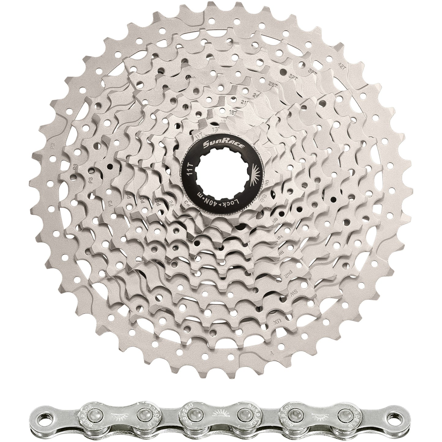 Spanninga sunrace combipack csms3 10v 11-42t avec chaîne cn10a
