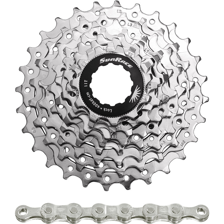 Spanninga sunrace combipack csr86 8v 11-28t avec chaîne cnm84