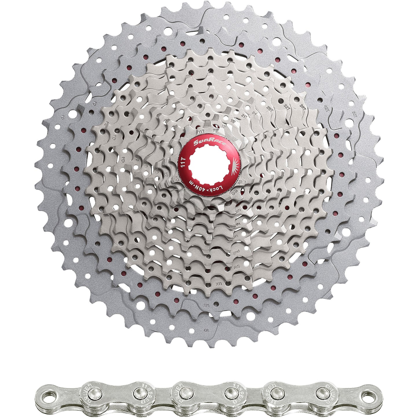 Spanninga sunrace combipack mx8 11v 11-46t avec chaîne cn11a