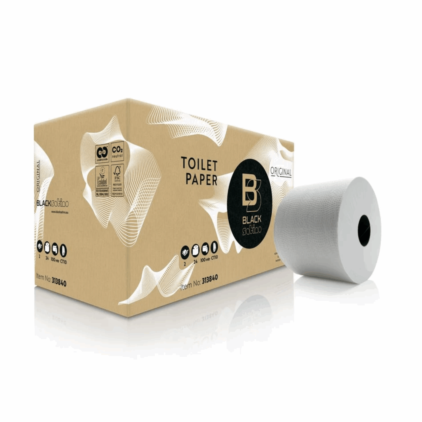 Papier toilettes Satine Boîte noire satino 24 rouleaux à partir de 100m