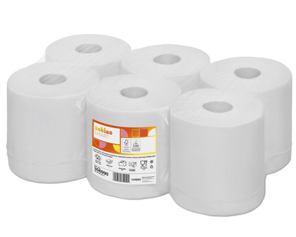 Satino cf1 midi rouleau de nettoyage 1 couche blanc (6x300m)