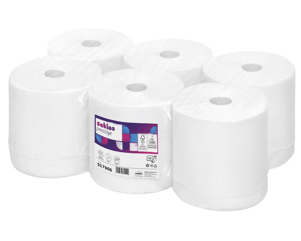Rouleau de serviettes Satino cf1 prestige à alimentation centrale 2 couches (6x150m)
