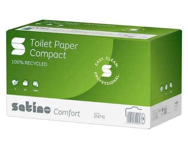 Rouleau compact de papier toilette Satino confort 2 couches (24x100 mètres)