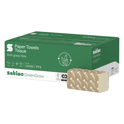 Serviette Satino noir greengrow 2 couches 25x23cm (3210 pièces)