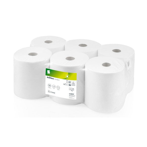 Wepa satino pt1 rouleau de serviette confort 2 couches blanc (6x 150m)