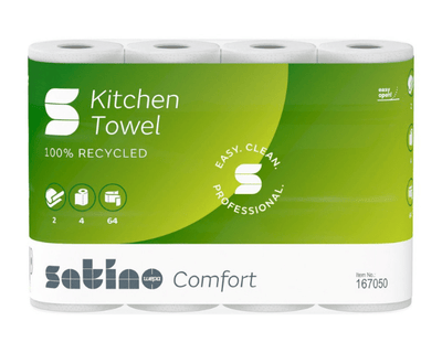 Rouleaux de cuisine Satino prestige 2 épaisseurs (4x64 feuilles)