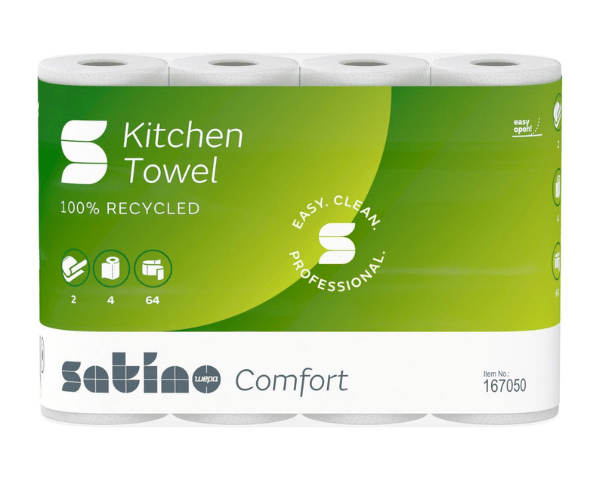 Rouleaux de cuisine Satino prestige 2 épaisseurs (4x64 feuilles)