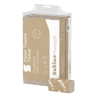 Papier essuie-tout Satino puresoft plié en V 24x23 cm (4000 pièces)