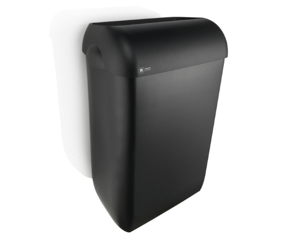 Poubelle en plastique noir Satino (43 litres)