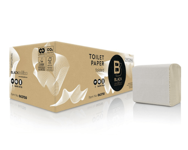 Papier toilette satino noir briq simple double pli (36x190 feuilles)