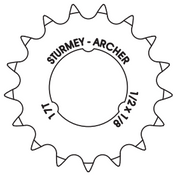 Gear Sturmey Archer 17t 1 8 modèle plat chrome - afbeelding 2