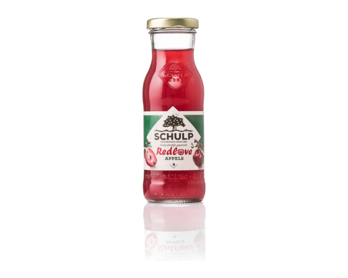 Bouteille artisanale de jus de pomme d'amour rouge Schulp (15x 20cl)