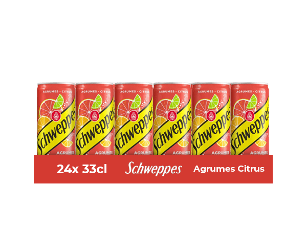 Agrumes Schweppes canette 33cl (4x pack de 6)