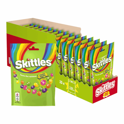 Sac debout Skittles crazy sours (15x 152gr)