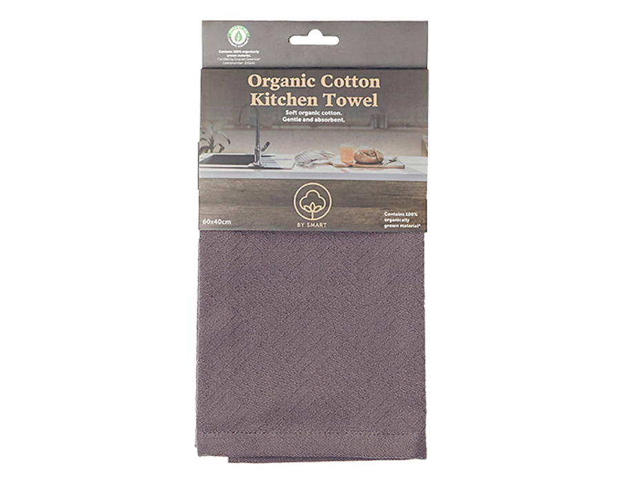 Serviette à thé intelligente 60x40 anthracite bio coton