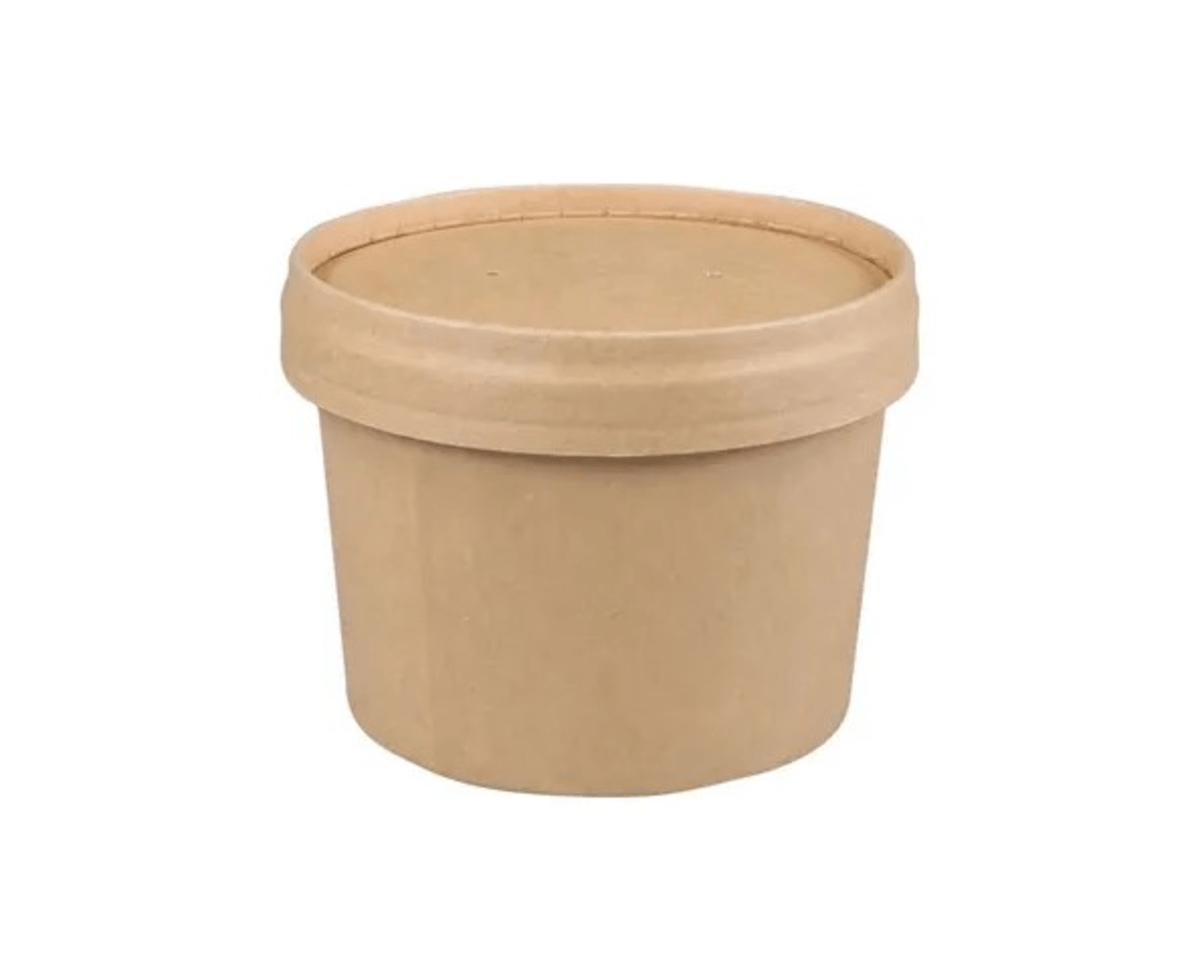 Tasse à soupe + couvercle fsc kraft 236ml (25 pièces)