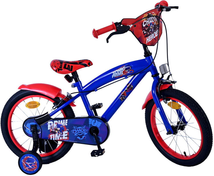 Sonic Prime Prime Child's Bike Boys 16 pouces Blue Red Two Hand freins