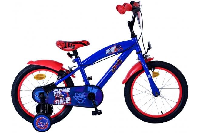 Sonic Prime Prime Child's Bike Boys 16 pouces Blue Red Two Hand freins