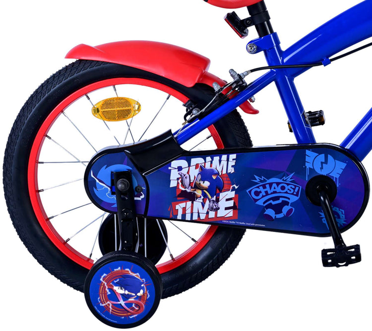 Sonic Prime Prime Child's Bike Boys 16 pouces Blue Red Two Hand freins