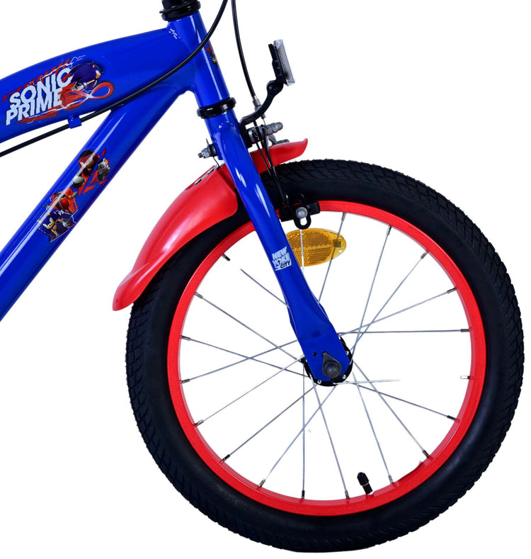 Sonic Prime Prime Child's Bike Boys 16 pouces Blue Red Two Hand freins