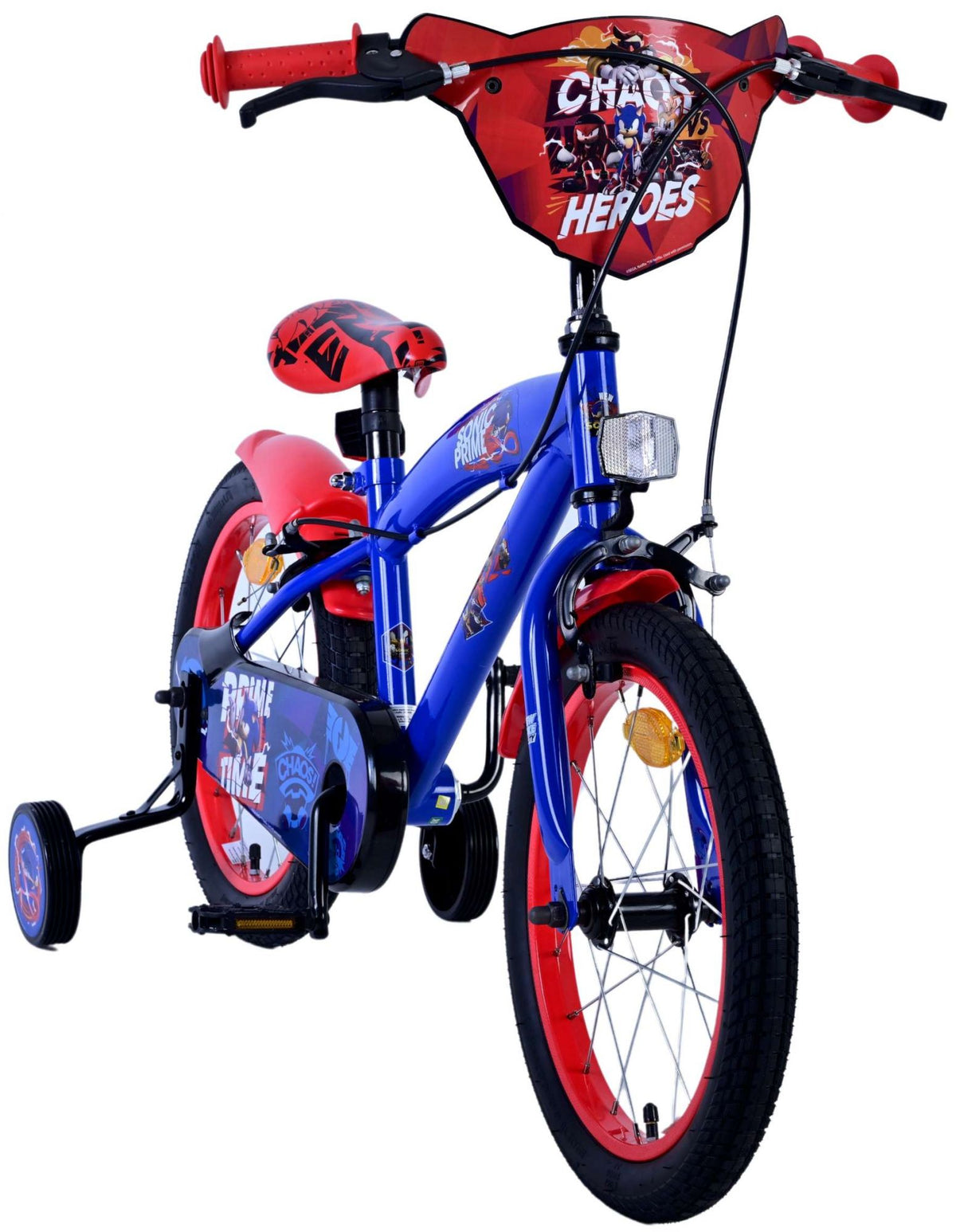 Sonic Prime Prime Child's Bike Boys 16 pouces Blue Red Two Hand freins