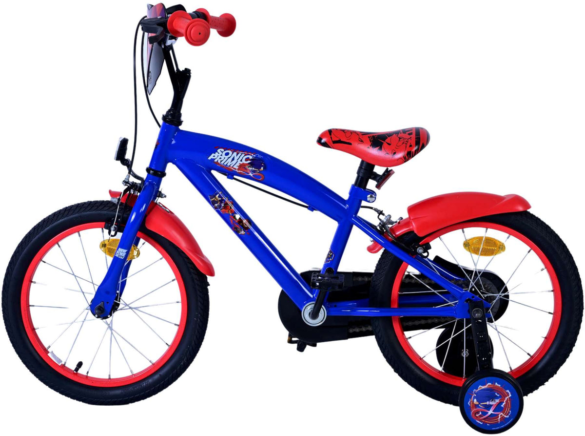 Sonic Prime Prime Child's Bike Boys 16 pouces Blue Red Two Hand freins