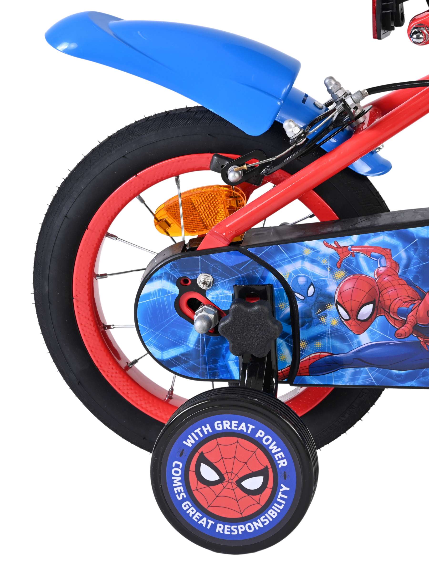 Vélo pour enfants Spiderman Spider-Man - garçons - 12 pouces - bleu rouge - deux freins à main