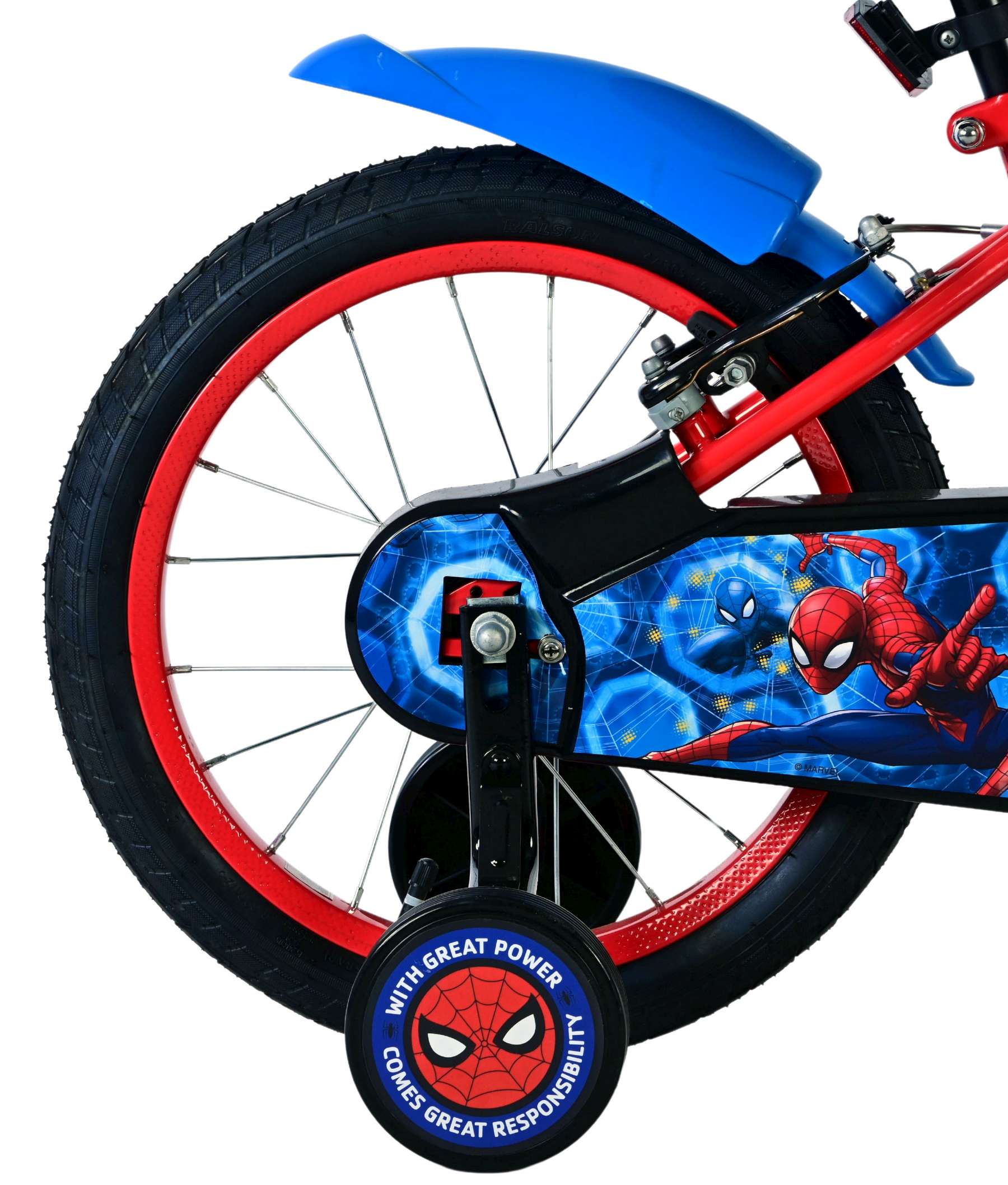 Vélo pour enfants Spiderman Spider-Man - garçons - 16 pouces - bleu rouge - deux freins à main