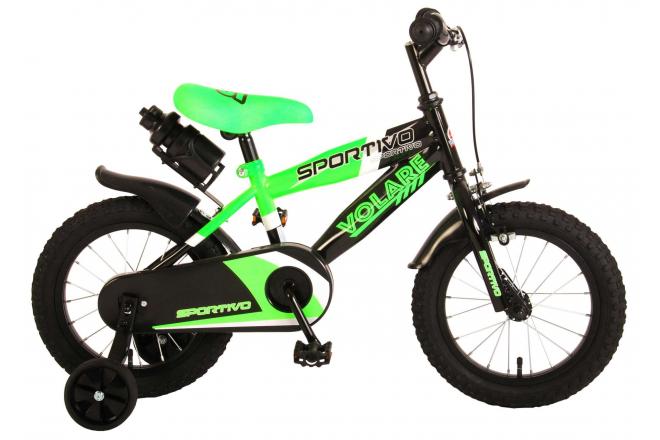 Volare Sportivo Children's Bicycle - Boys - 14 pouces - Black vert néon - 95% assemblé