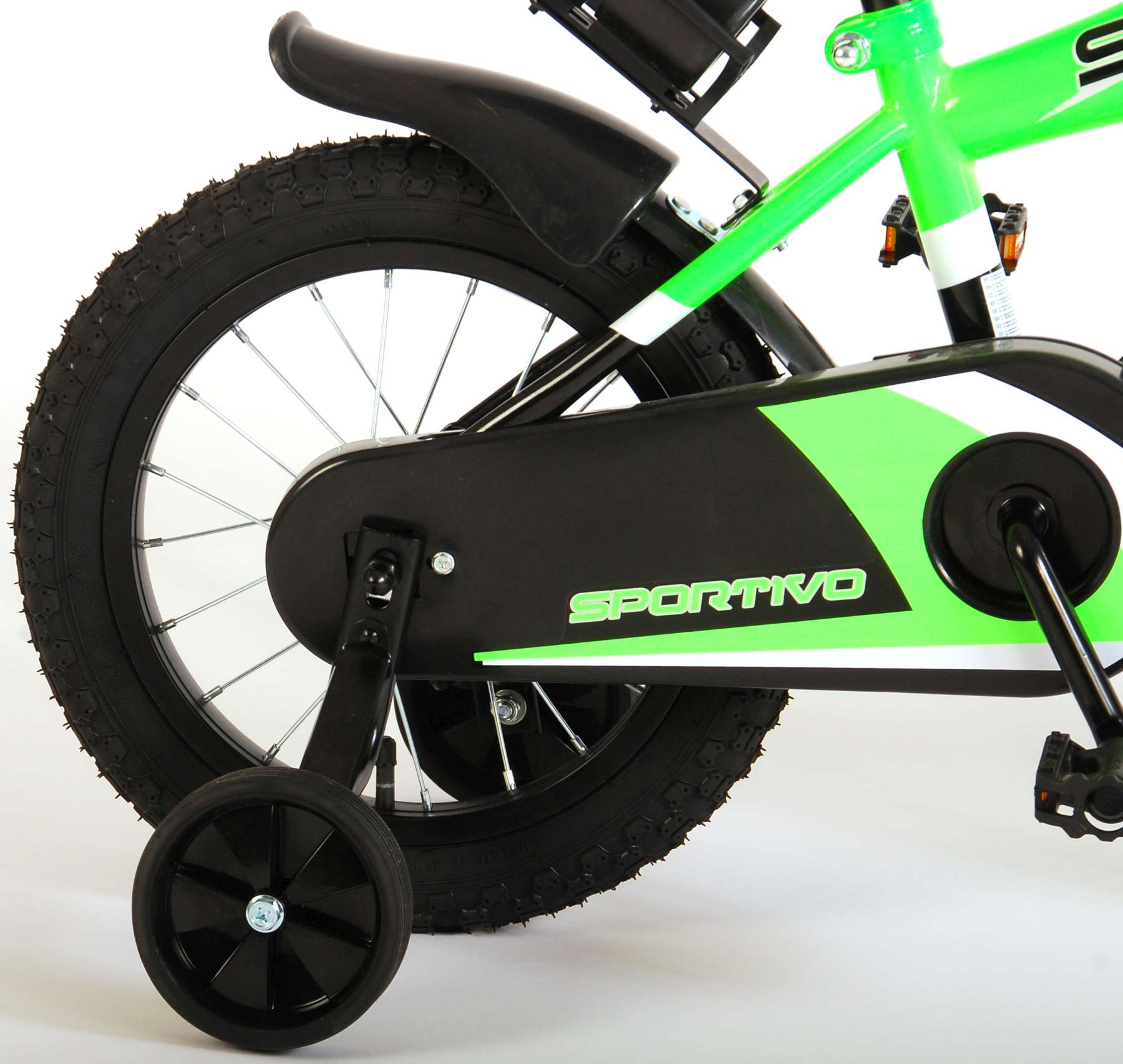 Volare Sportivo Children's Bicycle - Boys - 14 pouces - Black vert néon - 95% assemblé