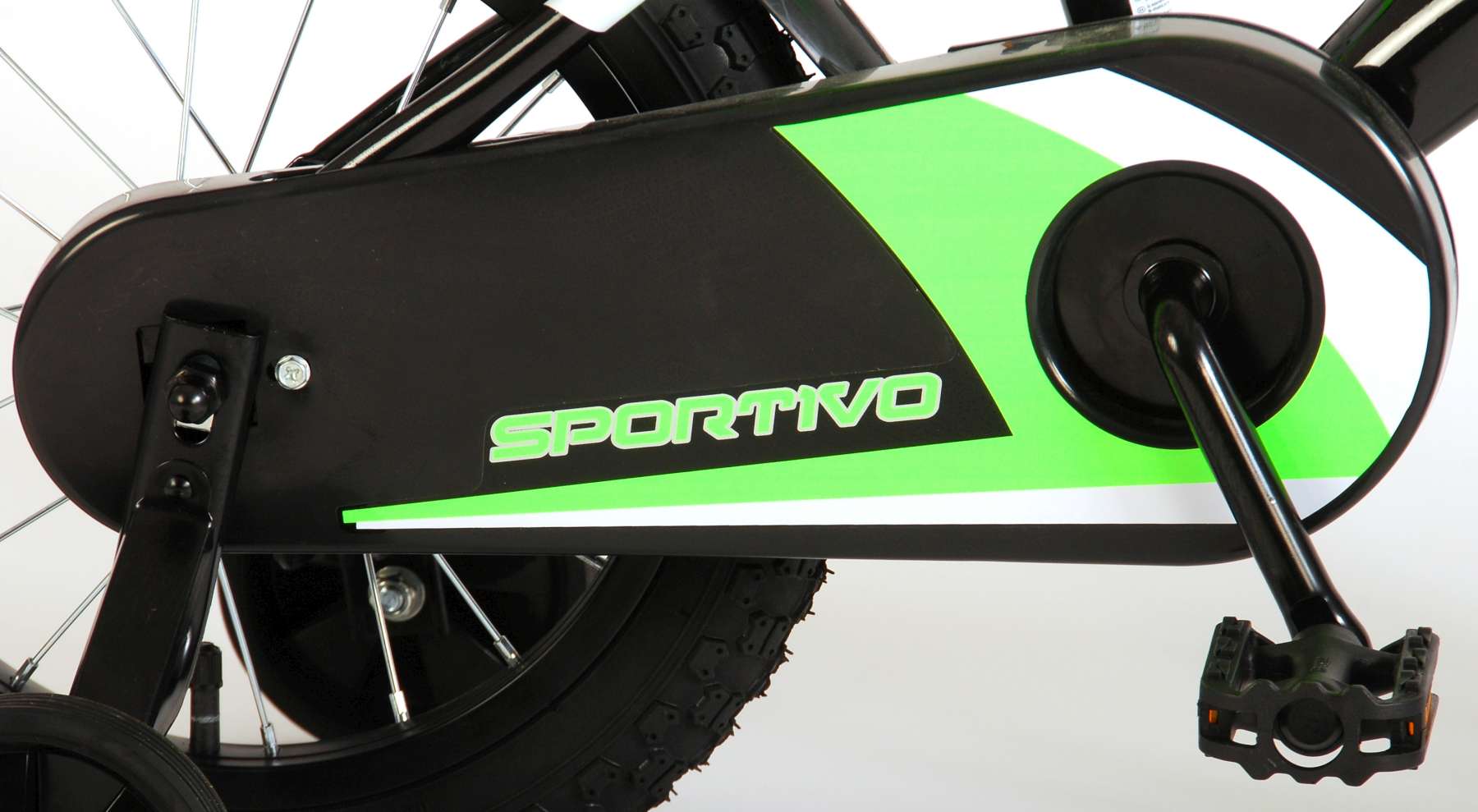 Volare Sportivo Children's Bicycle - Boys - 14 pouces - Black vert néon - 95% assemblé
