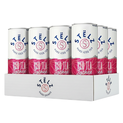 Boîte de thé glacé dur Stelz litchi (12x25 cl)